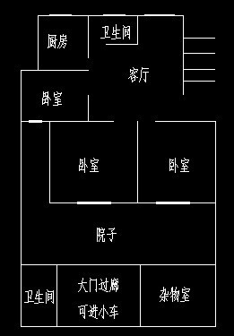 主房為三室一廳一衛(wèi)，有獨院及附屬建筑三十余平方，院內可停車