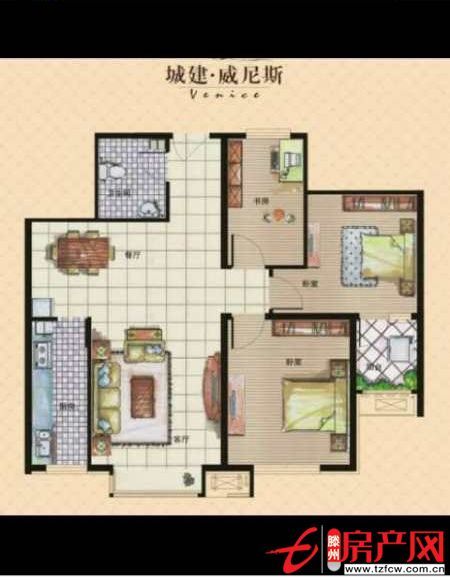威尼斯二區，中層，簡裝，要全款兩室一廳朝陽，采光好