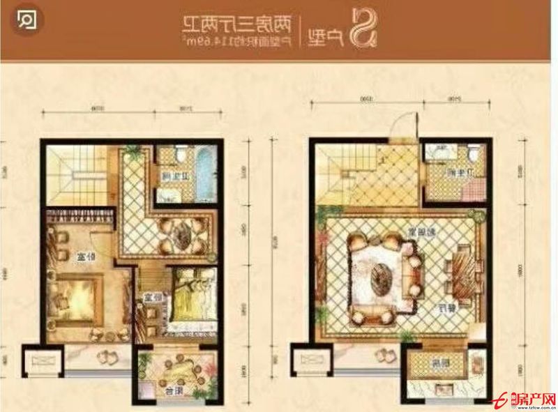 中央公館底層復式，中間樓層，采光很好，毛坯含上房，全款