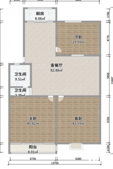 華騰東區（華滕東區）3室2廳1衛96m290萬元